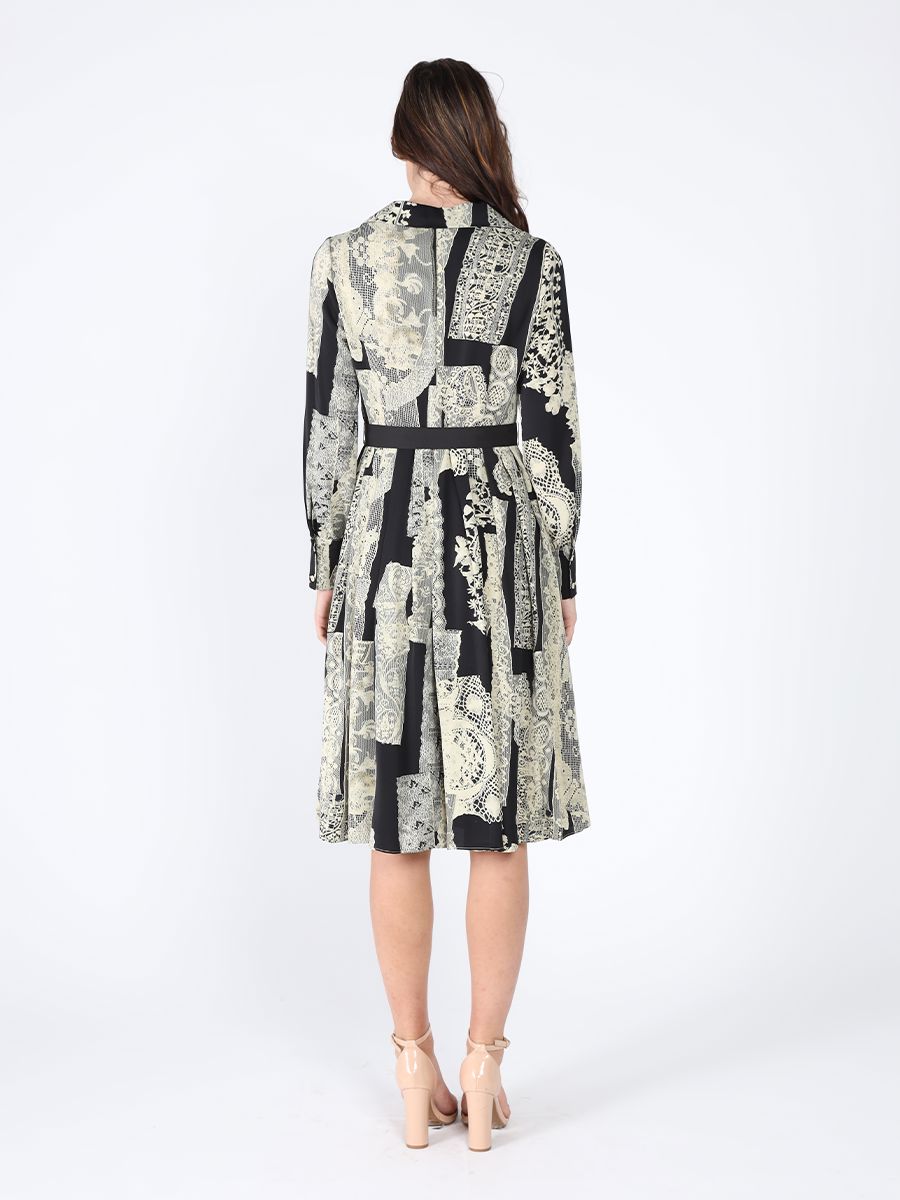 Gracia Fashion Women's Floral print polyster belt dress