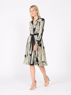 Gracia Fashion Women's Floral print polyster belt dress