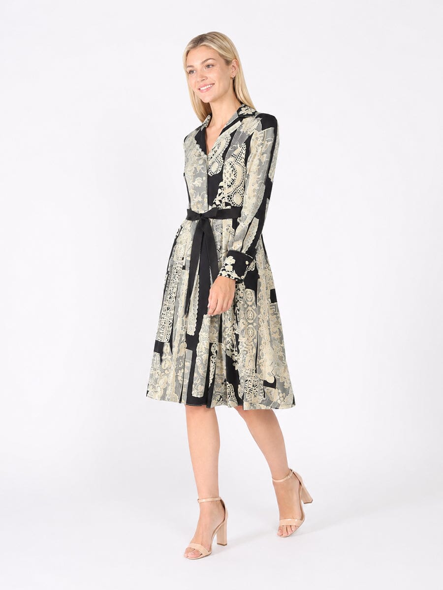 Gracia Fashion Women's Floral print polyster belt dress