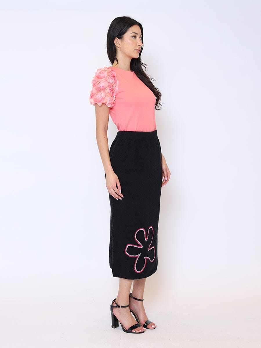 Gracia Fashion Women's Floral Printed Knit Pencil Skirt