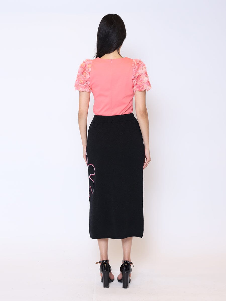 Gracia Fashion Women's Floral Printed Knit Pencil Skirt