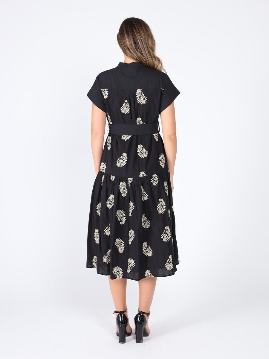 Gracia Fashion Women's Floral Short Sleeve Belt Dress