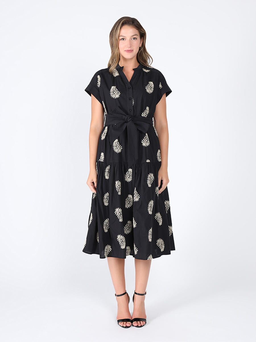 Gracia Fashion Women's Floral Short Sleeve Belt Dress