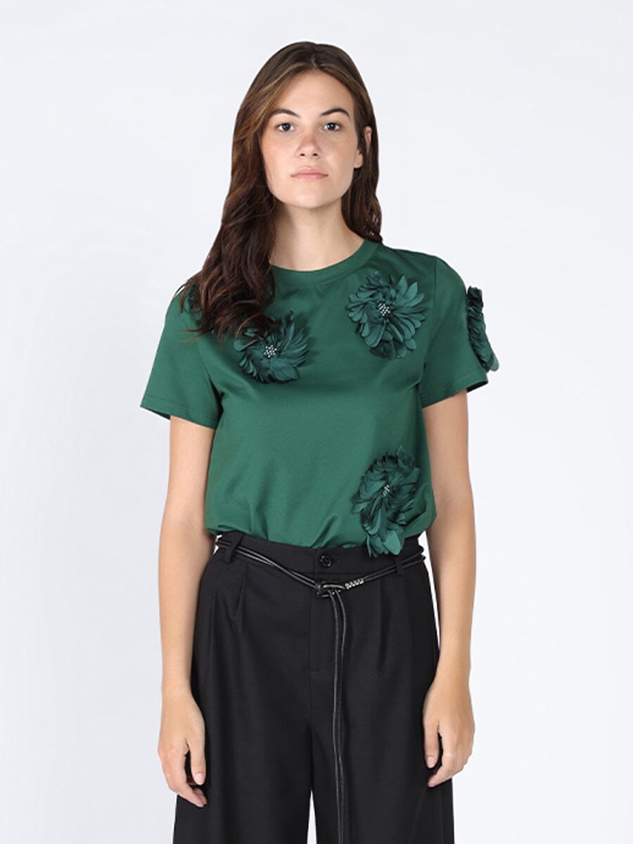Gracia Fashion Women's Floral Short Sleeve Round Neck T-shirt