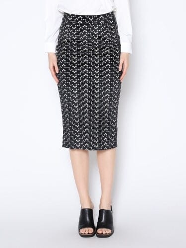 Gracia Fashion Women's Flower Embroidered Midi Bodycon Pencil Skirt