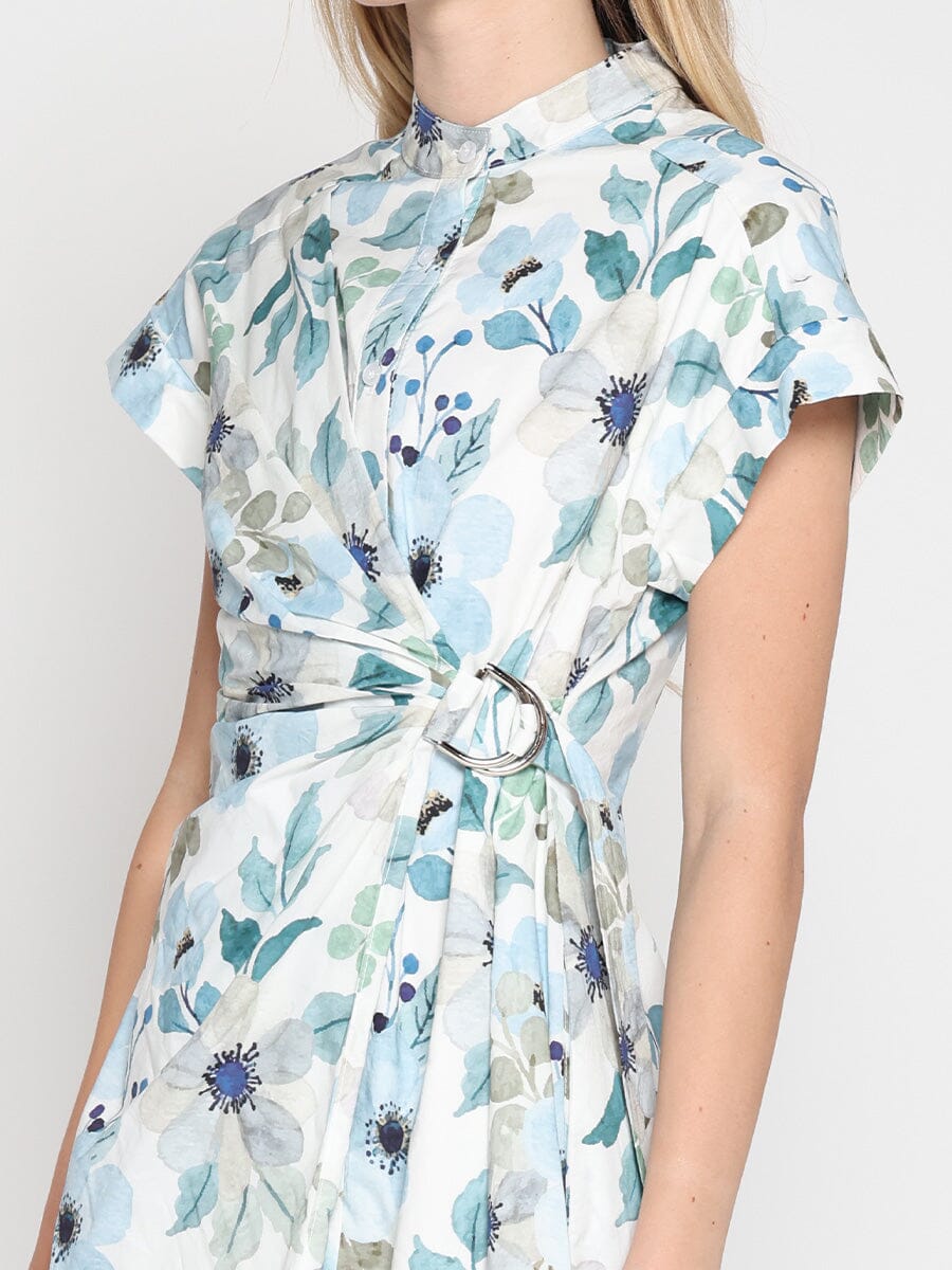 Gracia Fashion Women's Flower print cross body short sleeve dress
