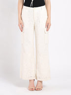 Gracia Fashion Women's Lace Print Cargo Long Pants