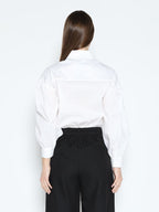 Gracia Fashion Women's Long Puff Sleeve Button Detail Cotton Shirt