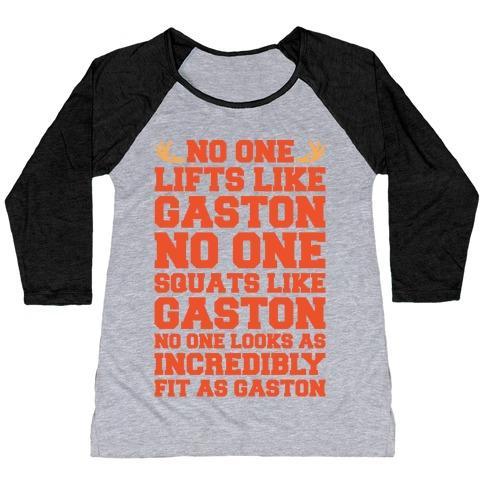 NO ONE LIFTS LIKE GASTON PARODY WHITE PRINT WOMEN'S TRI-BLEND BASEBALL