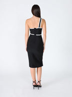 Gracia Fashion Women's One Side Sleeve Bottom Slit Dress