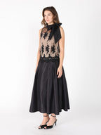 Gracia Fashion Women's Organza-Like Neck Tie Sleeveless See-Through Top