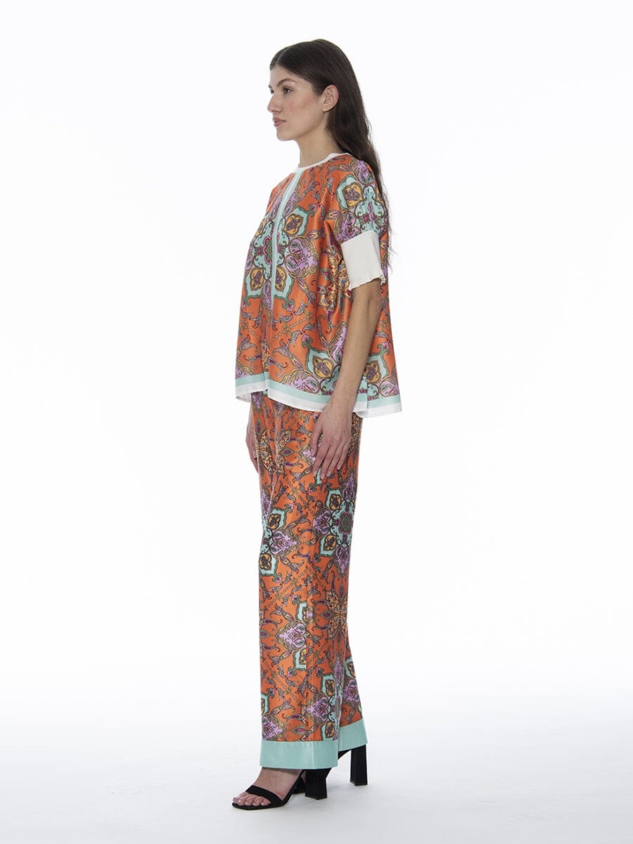 Gracia Fashion Women's Paisley Print Wide Leg Pants