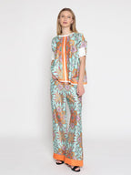 Gracia Fashion Women's Paisley Print Wide Leg Pants