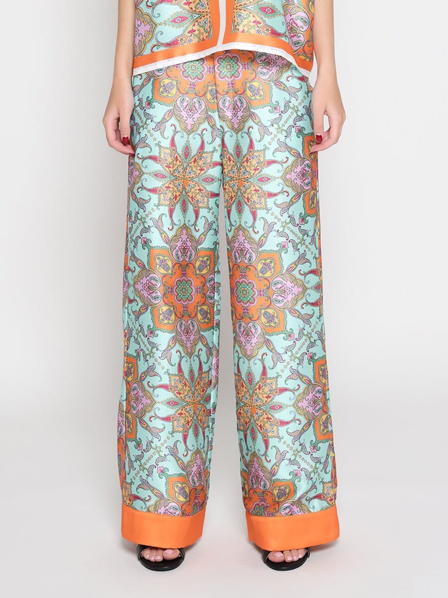 Gracia Fashion Women's Paisley Print Wide Leg Pants