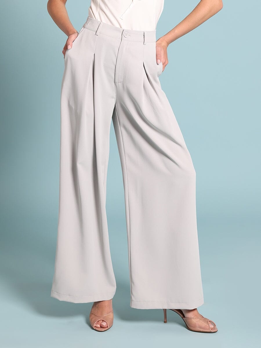 Gracia Fashion Women's Pleated Wide Leg Pants