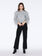 Gracia Fashion Women's Rose Crochet Pullover Sweater