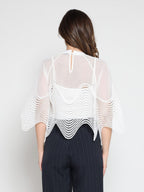 See-Through Round Lace Top