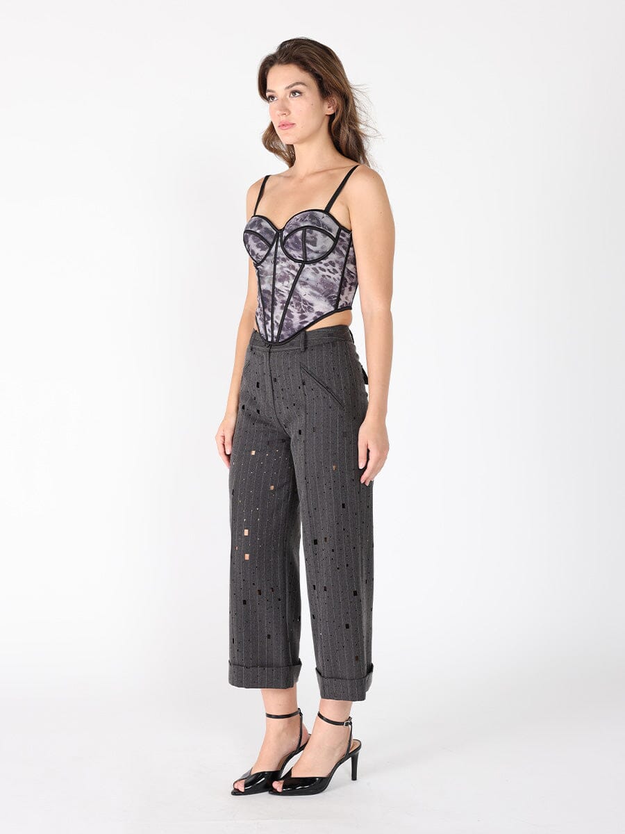 Gracia Fashion Women's Sequin Work Strap Bustier