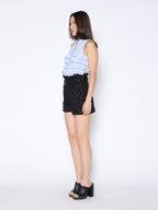 Gracia Fashion Women's Sleeveless Ruffle Front Top
