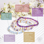 Clear Skies - Amethyst, Aquamarine, Rose Quartz & Fluorite Bracelet Pack of 4
