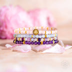 Clear Skies - Amethyst, Aquamarine, Rose Quartz & Fluorite Bracelet Pack of 4