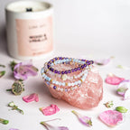 Clear Skies - Amethyst, Aquamarine, Rose Quartz & Fluorite Bracelet Pack of 4