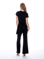 Gracia Fashion Women's Wide Leg Pants With Elastic Back