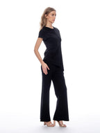 Gracia Fashion Women's Wide Leg Pants With Elastic Back