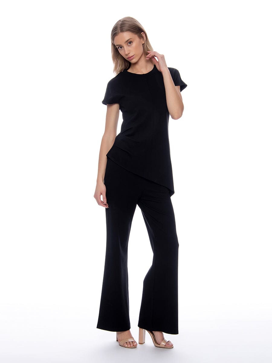 Gracia Fashion Women's Wide Leg Pants With Elastic Back