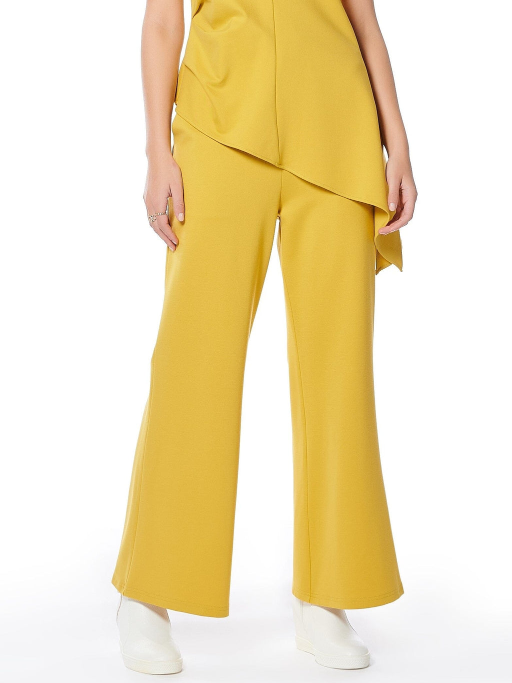 Gracia Fashion Women's Wide Leg Pants With Elastic Back