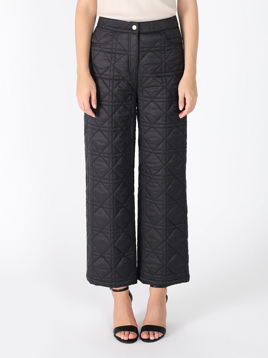 Gracia Fashion Women's Straight Leg Quilted Puffer Pants