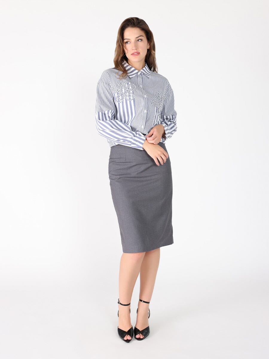 Gracia Fashion Women's Striped floral shirt
