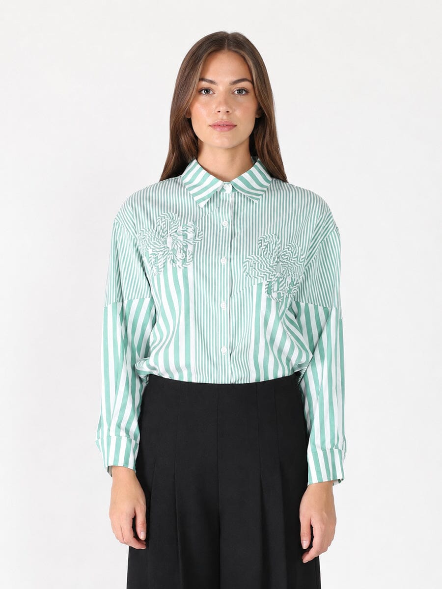 Gracia Fashion Women's Striped floral shirt