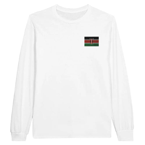 T-shirt à manches longues Drapeau du Kenya en broderie