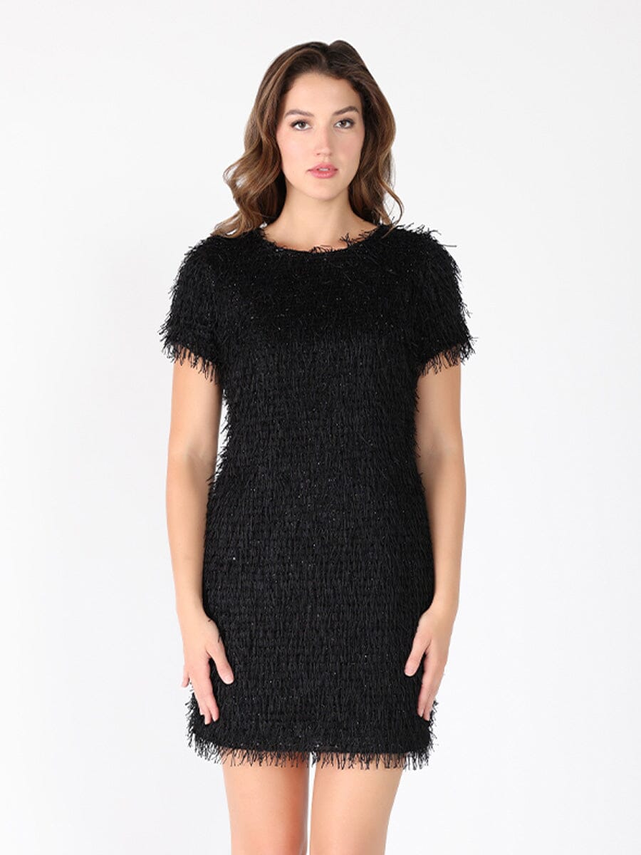 Gracia Fashion Women's Tinsel Fringe Style mini dress