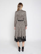 Gracia Fashion Women's Women's Leopard Silk Casual Dress