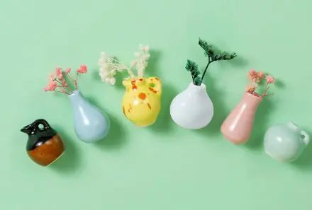Plant Ceramic Vase Fridge Magnets