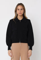 Zip up long sleeve collared jacket with pockets